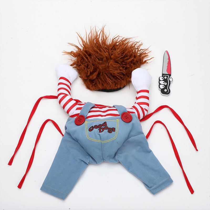 Halloween Pet Costume Pet Dog Funny Clothes Adjustable Dog Cosplay Costume Scary Costume Party