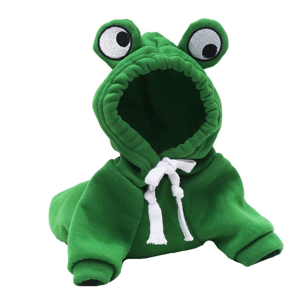 Soft Warm Cat & Dog Clothes Halloween Cosplay Frog Costume Kitten Creative Sweatshirts Pet Autumn Hoodies