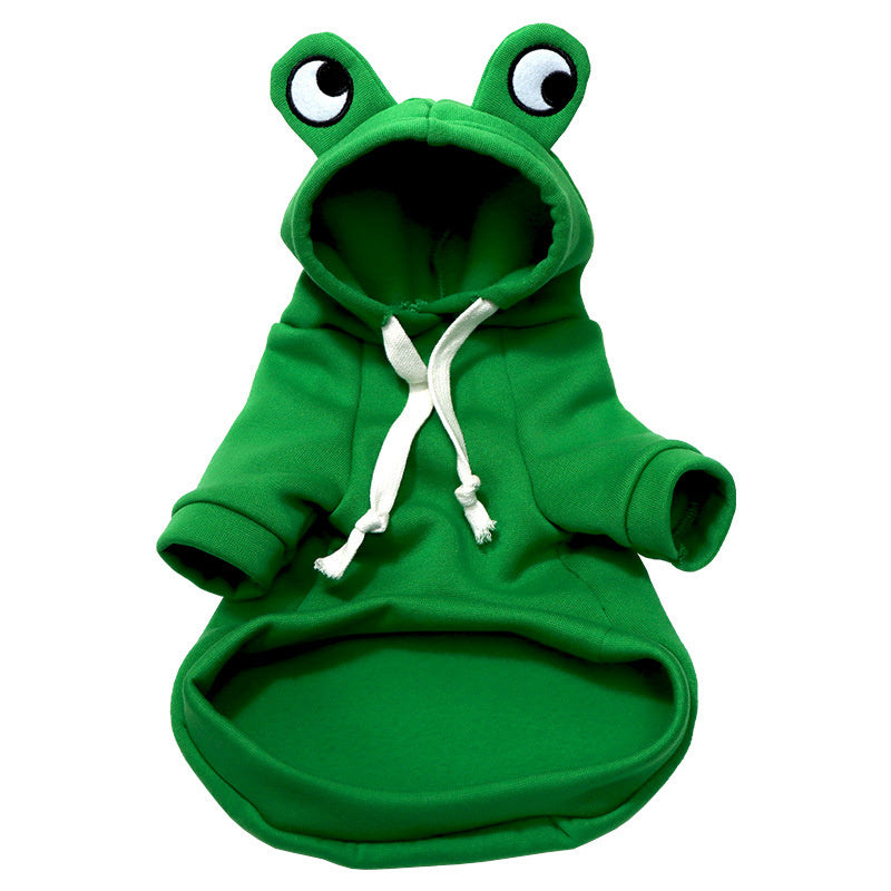 Soft Warm Cat & Dog Clothes Halloween Cosplay Frog Costume Kitten Creative Sweatshirts Pet Autumn Hoodies