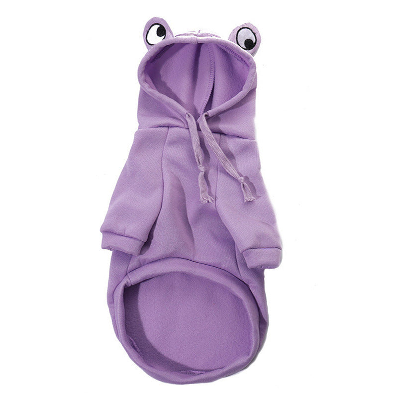 Soft Warm Cat & Dog Clothes Halloween Cosplay Frog Costume Kitten Creative Sweatshirts Pet Autumn Hoodies