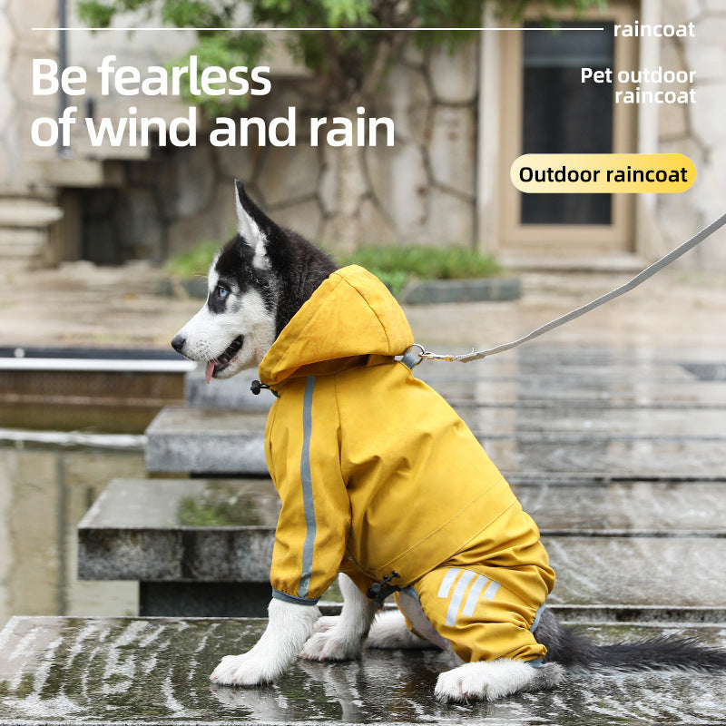 Pet Raincoat Four-legged Raincoat For Dogs Small Dog Outing Clothes Waterproof Clothing Pet Clothing