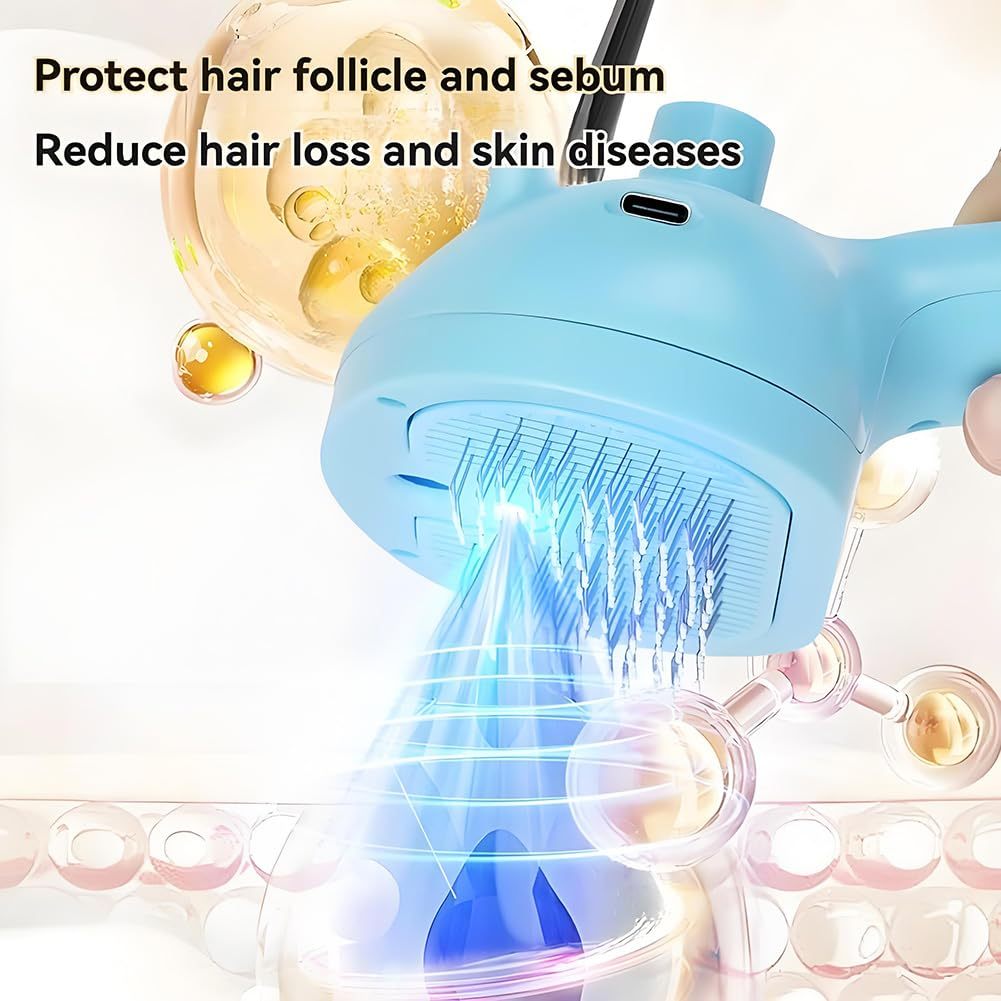 3-in-1 Self-Cleaning Steam Pet Brush For Shedding, Pet Steam Brush, Silicone Bristle Head 360 Rotating Pet Steam Brush