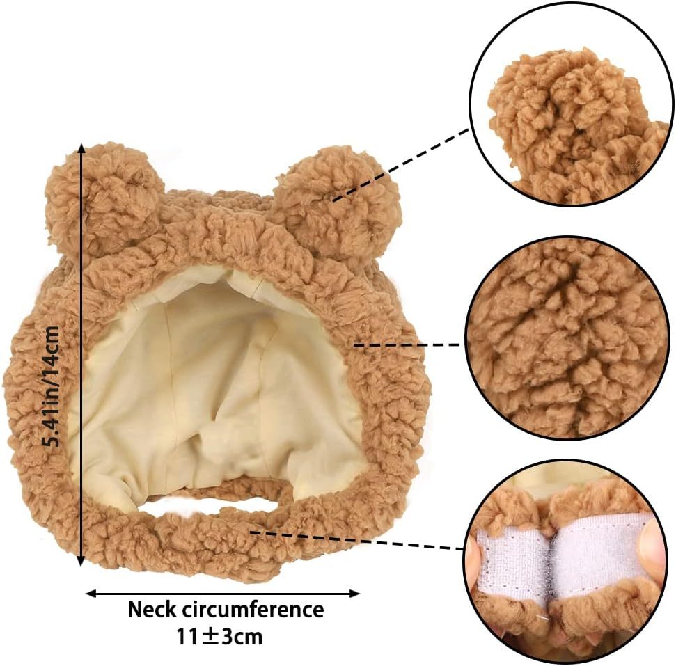 Cute Cat Bear Hat Warm Soft Small Pet Headwear