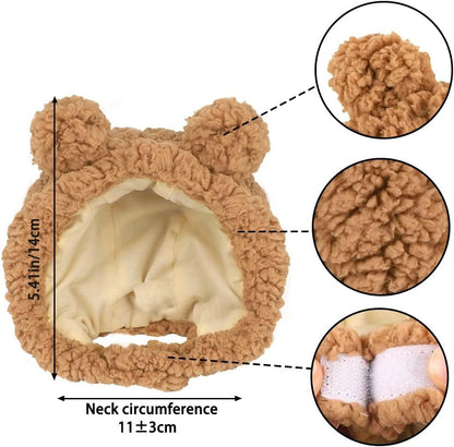 Cute Cat Bear Hat Warm Soft Small Pet Headwear