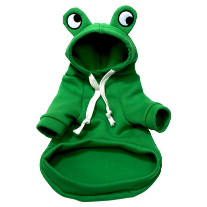 Soft Warm Cat & Dog Clothes Halloween Cosplay Frog Costume Kitten Creative Sweatshirts Pet Autumn Hoodies