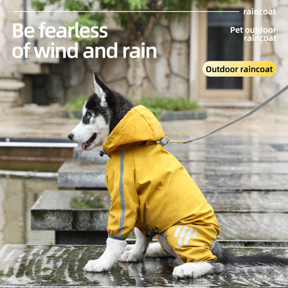 Pet Raincoat Four-legged Raincoat For Dogs Small Dog Outing Clothes Waterproof Clothing Pet Clothing